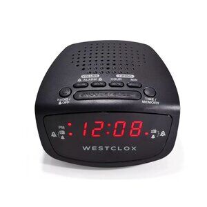 Westclox Digital FM Radio Clock with Adapter Black